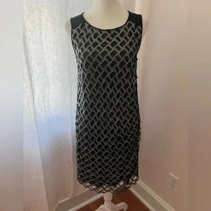 Diane Von Furstenberg Knee Length Sequined Black Dress Women Size Small